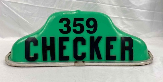Vintage Checker Taxi Cab Topper Lighted Sign