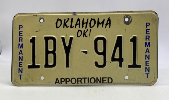 Oklahoma Permanent Apportioned License Plate