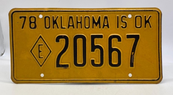 1978 Oklahoma Tax Exempt License Plate