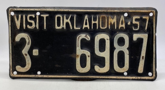1957 Oklahoma License Plate