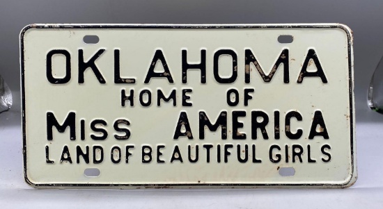 Oklahoma "Land of Beautiful Girls" Miss America Vanity Plate