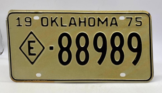 1975 Oklahoma Tax Exempt License Plate
