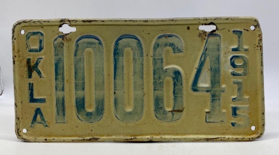 1915 Oklahoma License Plate