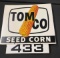Tom Company Seed Company Flange Sign w/ Corn