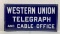 Porcelain Western Union Telegraph Sign