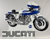 1977 Ducati/Castrol Die-Cut Heavy Plastic Sign