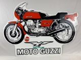 1977 Moto Guzzi/Castrol Die-Cut Heavy Plastic Sign