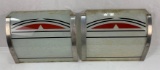 Pair Art Deco National A-38 Ad Glass