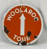 Rare Porcelain Woolaroc Tour Sign Bartlesville, Oklahoma