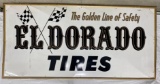 Large Eldorado Tires Sign w/ Racing Flags