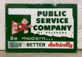 Public Service of Oklahoma Porcelain Sign w/ Reddy Kilowatt