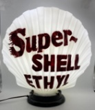 Super Shell Ethyl One Piece Gasoline Pump Globe