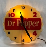 Dr Pepper Lighted Bottle Cap Clock