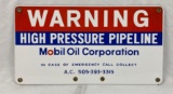 Porcelain Mobil High Pressure Pipeline Sign