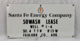 Porcelain Sante Fe Lease Sign Faulkner County, Arkansas