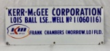 Porcelain Kerr McGee Lease Sign