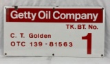 Porcelain Getty Oil Company Lease Sign
