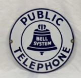 Porcelain Bell Public Telephone Sign
