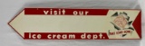 Die-Cut Arrow Ice Cream Sign