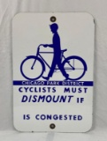 Porcelain Chicago Park Sign w/ Cyclist