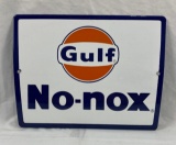 Porcelain Gulf No-Nox Pump Sign