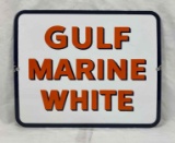Gulf Marine White Porcelain Pump Sign