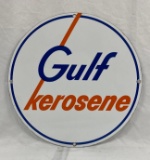 Porcelain Gulf Kerosene Pump Sign