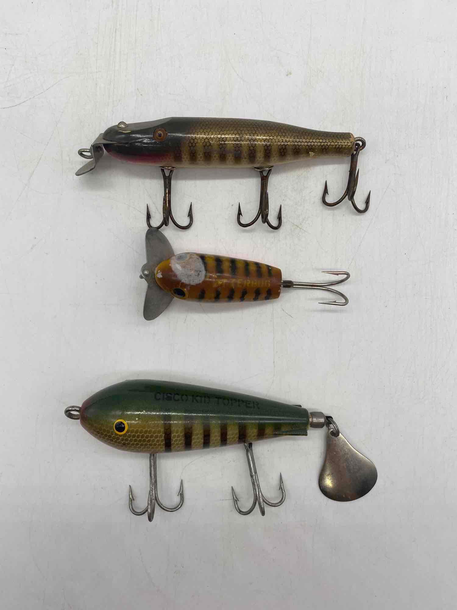 Three Fishing Lures (Jitterbug & Cisco Kid)