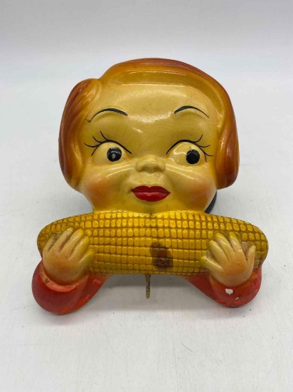 1955 Girl Eating Corn Chalk Wall Hanging Miller Studio