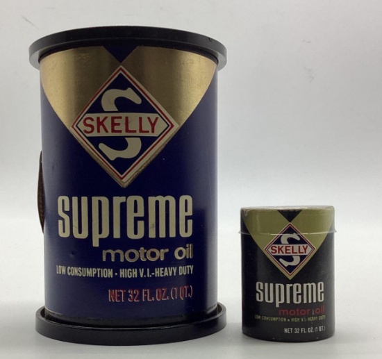Skelly Supreme Quart Oil Can Radio and Match Stick Box