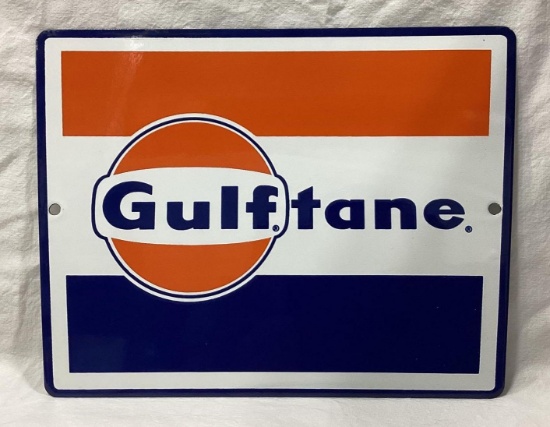 Gulftane Porcelain Gas Pump Sign