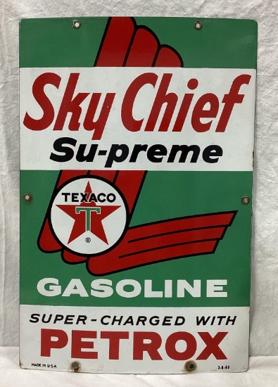 Texaco Sky-Chief Supreme Porcelain Gas Pump Sign