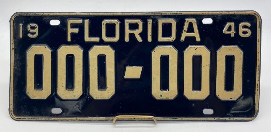 1946 Florida Sample License Plate