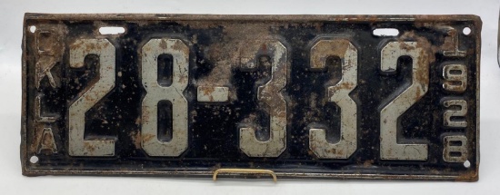 1928 Oklahoma License Plate