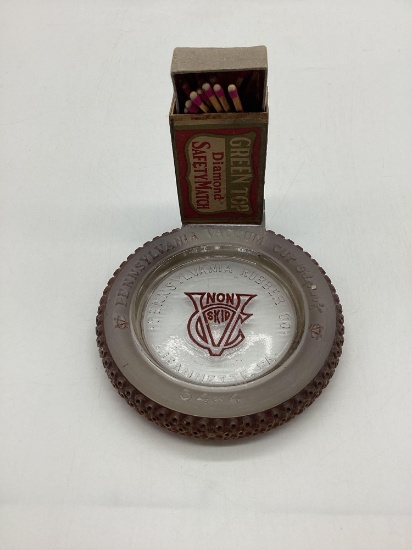 Early Pennsylvania Rubber Company Glass Tire Ashtray