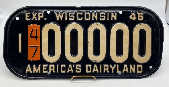 1946/47 Wisconsin Sample License Plate