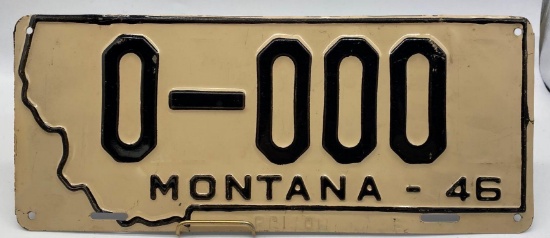 1946 Montana Sample License Plate