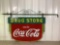 1935 Coca-Cola Drug Store Double Side Porcelain Sign w/ Original Sphere Bracket