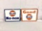 (2) Porcelain Good Gulf and Gulf No-Nox Gas Pump Signs