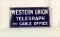 1920's Western Union Telegraph and Cable Office Porcelain Flange Sign
