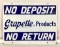 Grapette Products No Deposit/No Return Sign