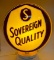 Sovereign Quality Gasoline Pump Globe w/ Yellow Ripple Body