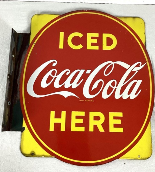 Porcelain Coca-Cola Flange Sign