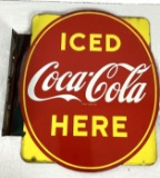 Porcelain Coca-Cola Flange Sign