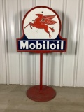 Mobil Keyhole Curb Sign W/ Socony Base