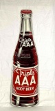 Large Triple AAA Root Beer Die-Cut Bottle Sign