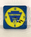 Pennsylvania Tire Lighted Clock