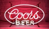 Small Coors Beer Pink & White Oval Beer Neon