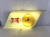1960's Miller High Life Beer Plastic Molded Lighted Clock