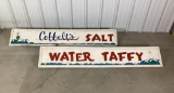 Coffelts Salt Water Taffy Wood Trade Sign Springfield, Ohio